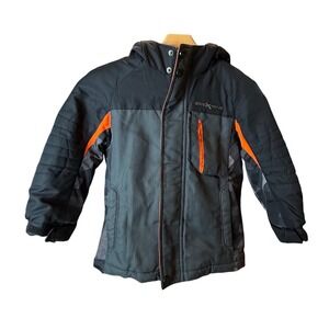 ZeroXposur Boys Slate Gray Black Orange Winter Insulated Heavy Jacket Size 4
